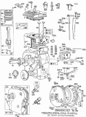 CylinderGearcasePiston Grp Diagram and Parts List for 130202-0017-99  Briggs and Stratton Engine